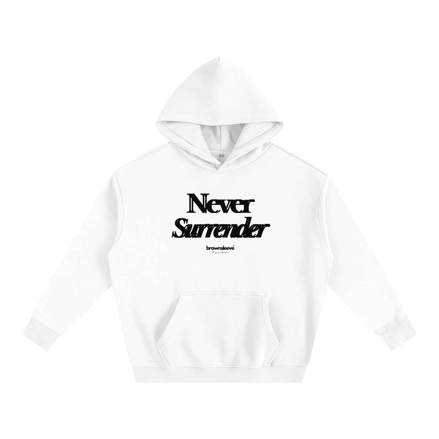 NEVER SURRENDER - OVERSIZE FLEECED HOODIE